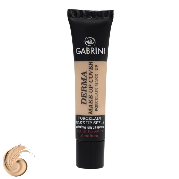 کرم پودر مایع SPF 15 کابرینی مدل Derma شماره 101 مناسب برای انواع پوست حجم 40 میلیلیتر