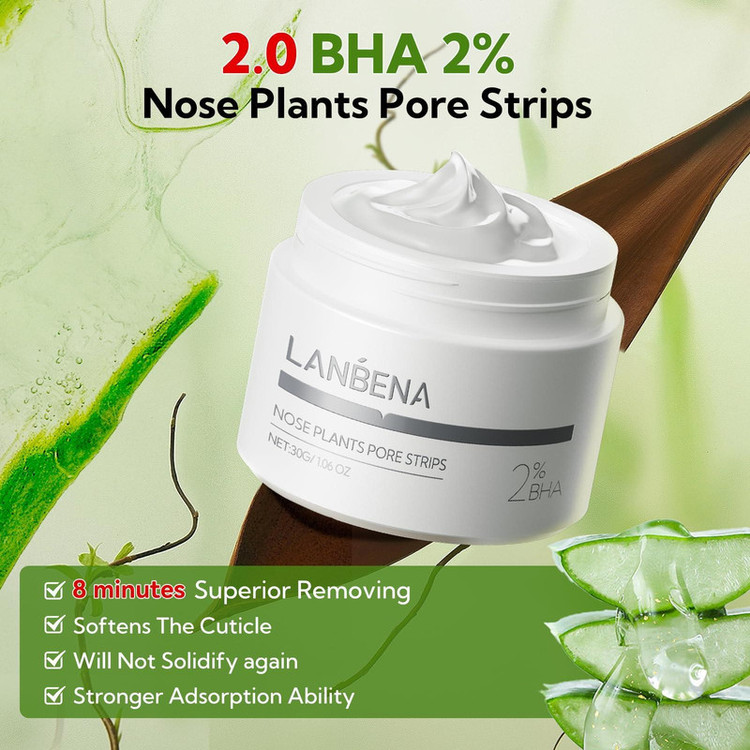 ماسک بینی لنبنا مدل BHA2 مناسب انواع پوست وزن 30 گرم بسته 60 عددی